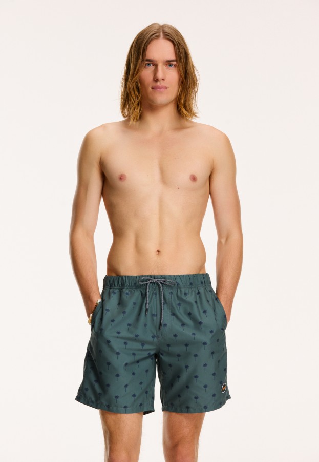 Afbeelding van 1431110222 - SCRATCHED PALM - 720 - Smokey Green - Swim Short - Shiwi